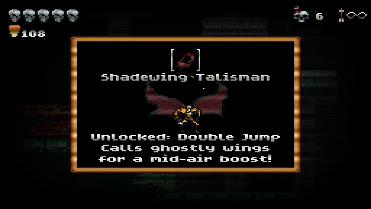 The Shadewing Talisman unlocks the double jump